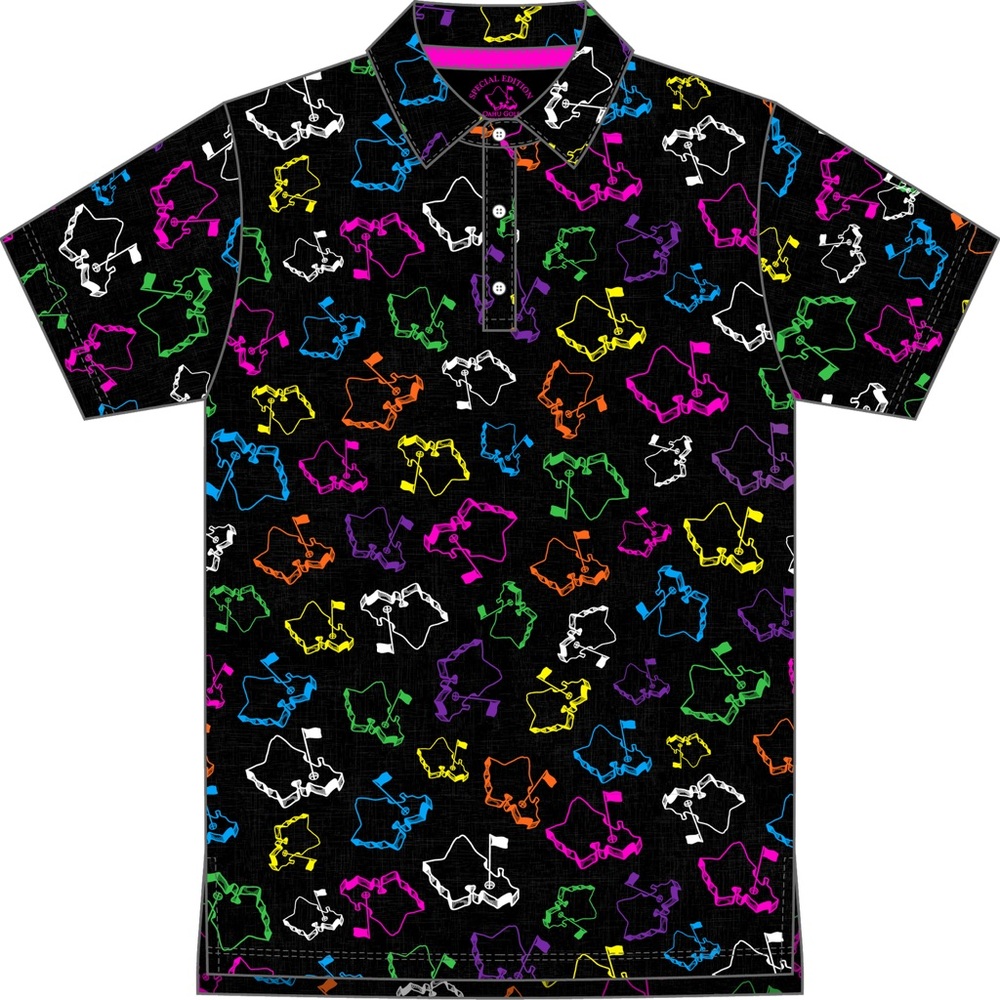 Oahu Golf Apparel 'Scattered Logos' men's polo in XS